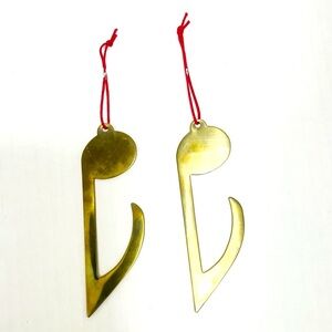 Vintage Music Note Christmas Ornaments lot of 2